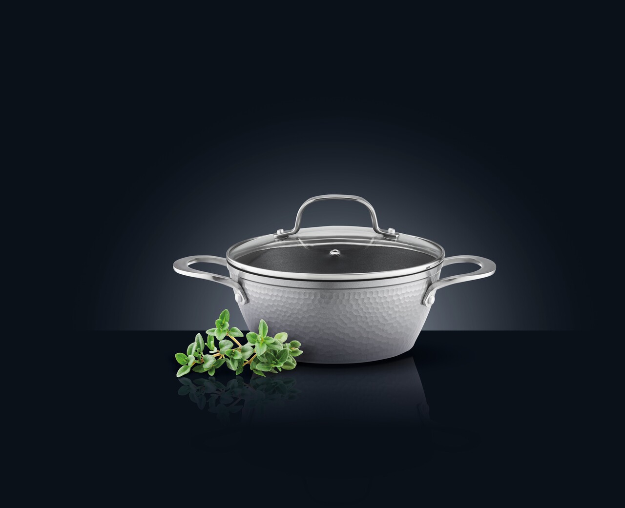 Oala cu capac Bubble, Ambition, 20 cm, 2 L, aluminiu, gri - imagine 3